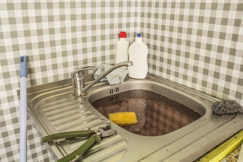 Sink Clogged with Coffee Grounds
